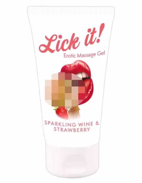 Lick it! - jedlý lubrikant 2v1 - jahoda-šampanské - 50 ml