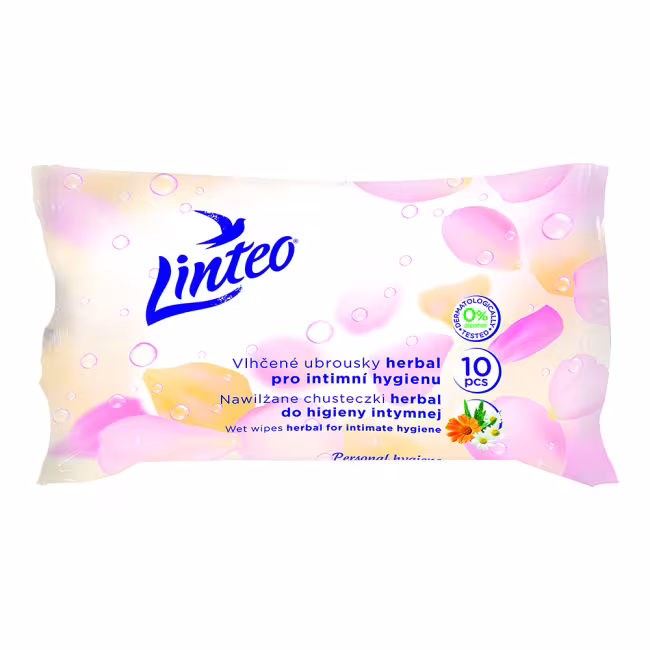 LINTEO Vlhčené obrúsky intímne 1-vrstvové 10 kusov