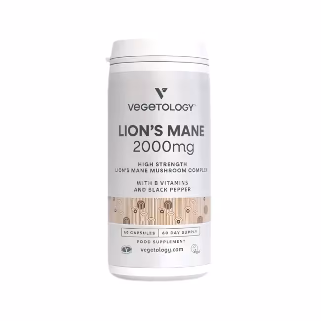 Vegetology Vegan Lion's Mane (Korálovec ježatý) 2000 mg + B-Komplex, 60 kapsúl