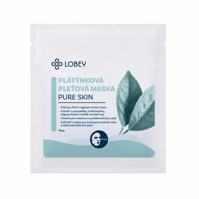 LOBEY Plátínková pleťová maska Pure Skin Mask 1 ks