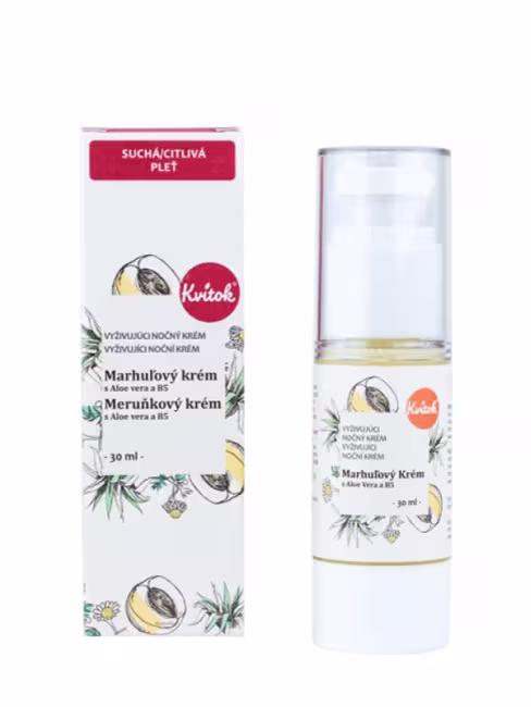 Marhuľový krém pre suchú/citlivú pleť – nočný KVITOK 30 ml