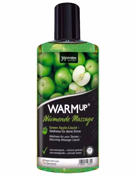JoyDivision WARMup - masážny olej s hrejivým účinkom - zelené jablko - 150 ml