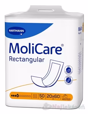 MoliCare Rectangular 4 kvapky absorpčné vložky 20 x 60 cm 50 ks