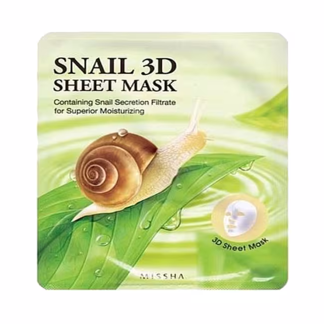 MISSHA Snail 3D sheet mask pleťová maska ​​23 g
