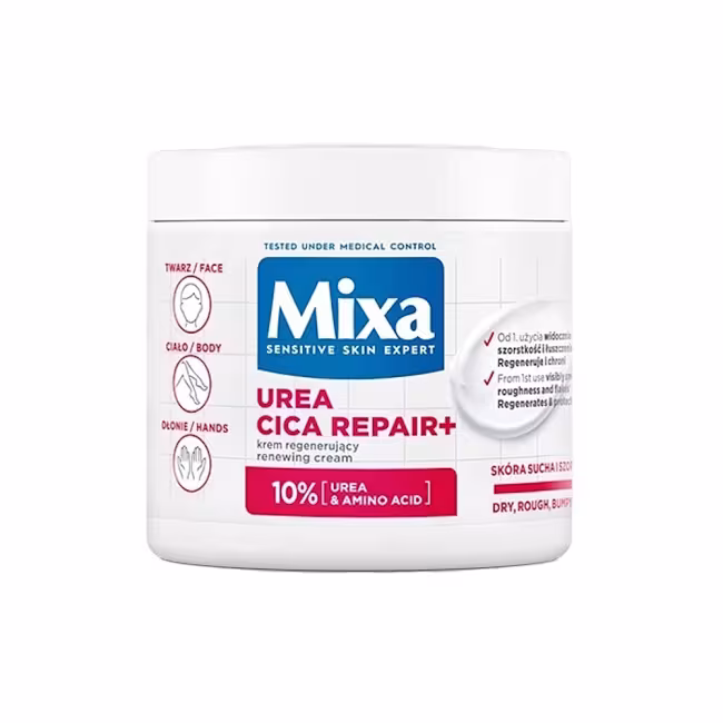 MIXA Telový krém Urea Cica Repair+ 400 ml