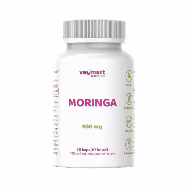Vegmart Moringa 500 mg, 90 kapsúl