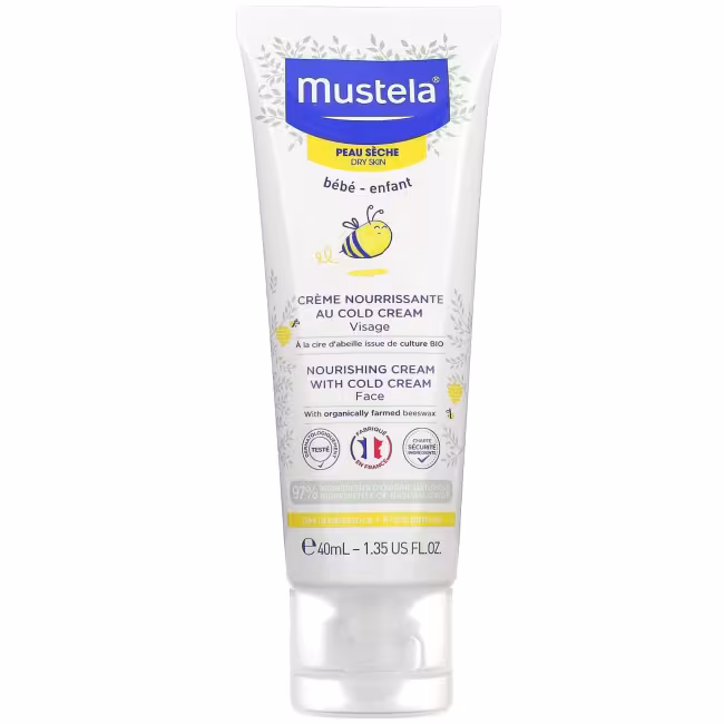 Mustela Detský vyživujúci krém na tvár so včelím voskom pre suchú pleť (Nourishing Face Cream with Cold Cream) 40 ml