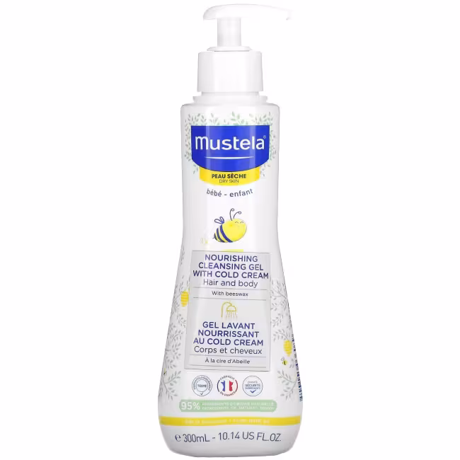 Mustela Detský vyživujúci čistiaci gél so včelím voskom pre suchú pokožku (Nourishing Cleansing Gel with Cold Cream) 300 ml