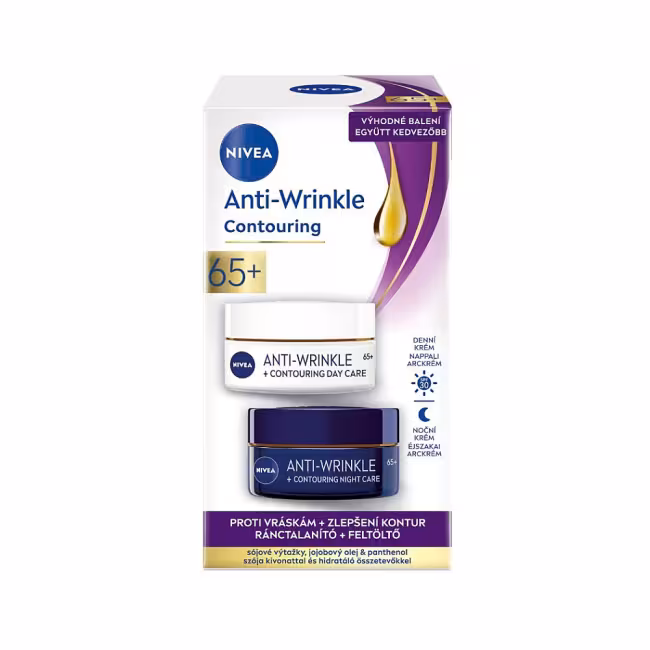 NIVEA Denný a nočný krém na zlepšenie kontúr (65+) 2 x 50 ml