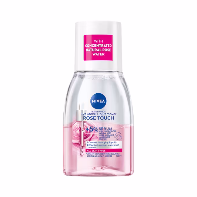 Nivea Dvojfázový odličovač očí Rose Touch (Waterproof Eye Make-Up Remover) 100 ml