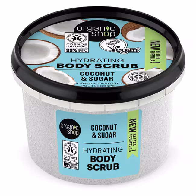 ORGANIC SHOP Hydratačný telový peeling Kokos a cukor 250 ml
