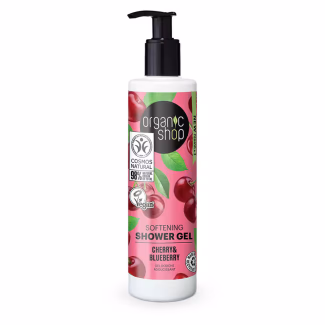 ORGANIC SHOP Zjemňujúci sprchový gél Čerešňa a čučoriedka 280 ml