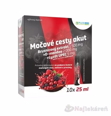 Plus lekáreň Močové cesty akut ampulky SHOTS lesné ovocie 10 x 25 ml