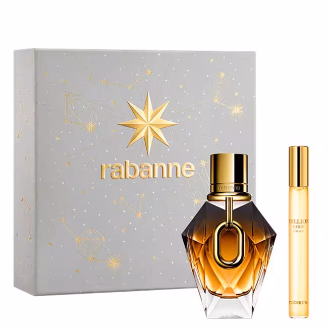 Rabanne Million Gold For Her Parfum kazeta parfum 50 ml, parfum 50 ml, cestovné balenie 10 ml