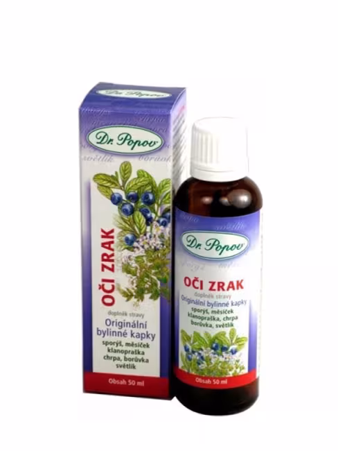 Oči a zrak - bylinné kvapky DR. POPOV 50 ml