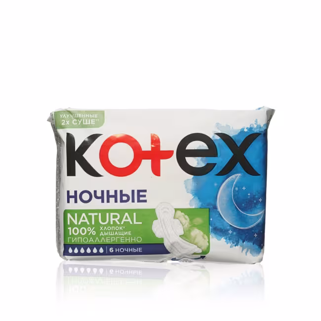 KOTEX Natural vložky Night 6ks