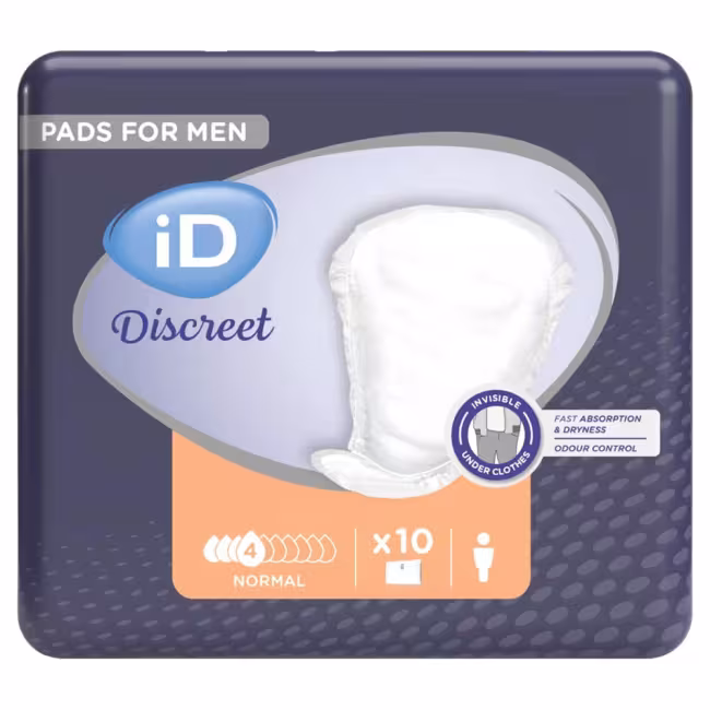 iD Discreet Pads for Men Level 1+ Normal 10ks