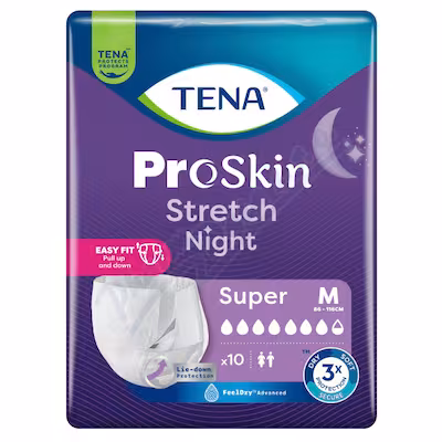 TENA Proskin Stretch Night Sup.M ink.zal.kalh.10ks
