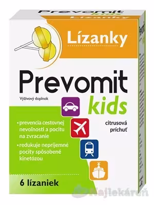 Prevomit Kids Lízanky pohoda pri cestovaní citrus 6 ks
