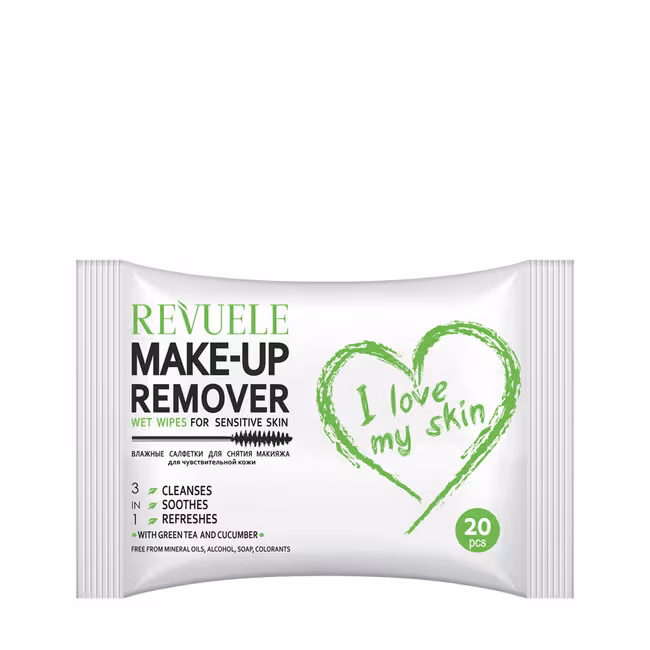 Revuele Wet Wipes čistiace obrúsky 1 ks, Make-up remover Sensitive 20ks
