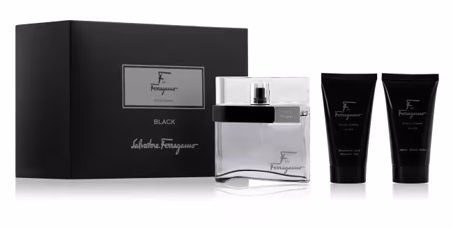 Ferragamo F By Ferragamo Black - EDT 100 ml + sprchový gél 75 ml + balzam po holení 75 ml