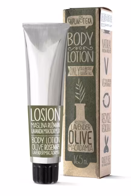 Sapunoteka Body Lotion Olive 175 ml - Telový krém s olivovým a makadamiovým olejom
