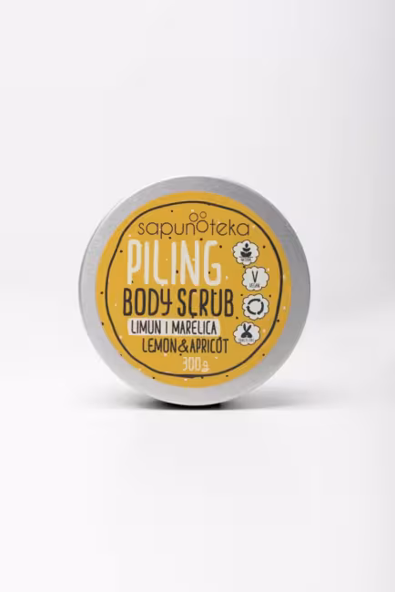 Sapunoteka Body Scrubs Lemon 270 g - Citrusový telový peeling s marhuľovým olejom