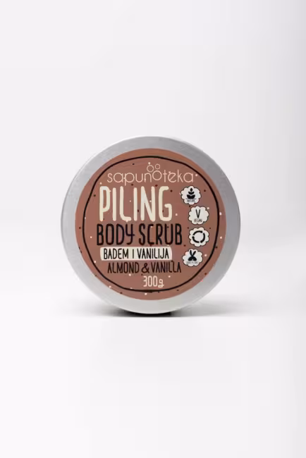 Sapunoteka Body Scrubs Vanilla 300 g- Vanilkový telový peeling s mandľovým olejom