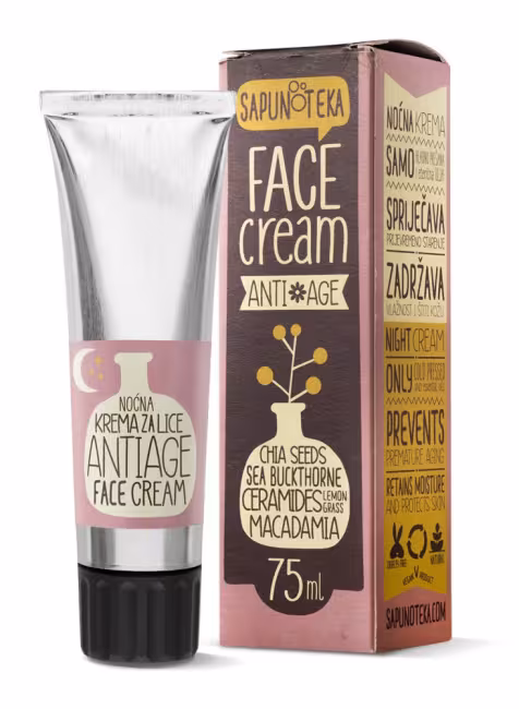 Sapunoteka Night Cream Anti Age 75 ml - Noční krém na pleť s anti-age účinkem
