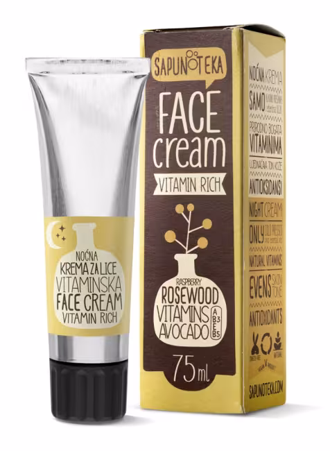 Sapunoteka Night Cream Vitamin 75 ml - Vitamínový noční krém na pleť