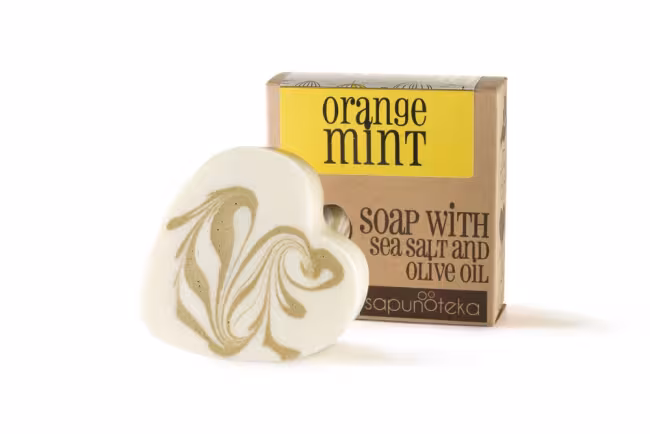Sapunoteka Soap Sea Salt Orange & Mint 125 g - Mydlo pomaranč a mäta s morskou soľou