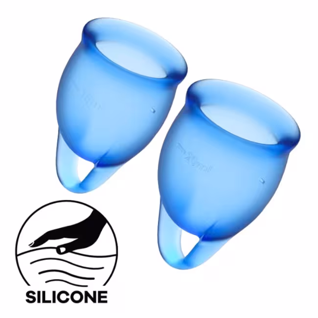 Menštruačné kalíšky SATISFYER FEEL CONFIDENT MENSTRUAL CUP modré