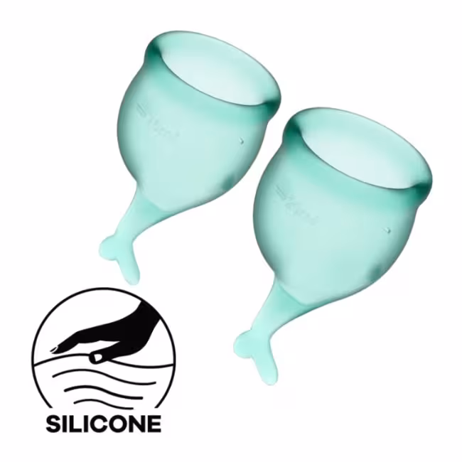 Menštruačné kalíšky SATISFYER FEEL SECURE MENSTRUAL CUP zelené
