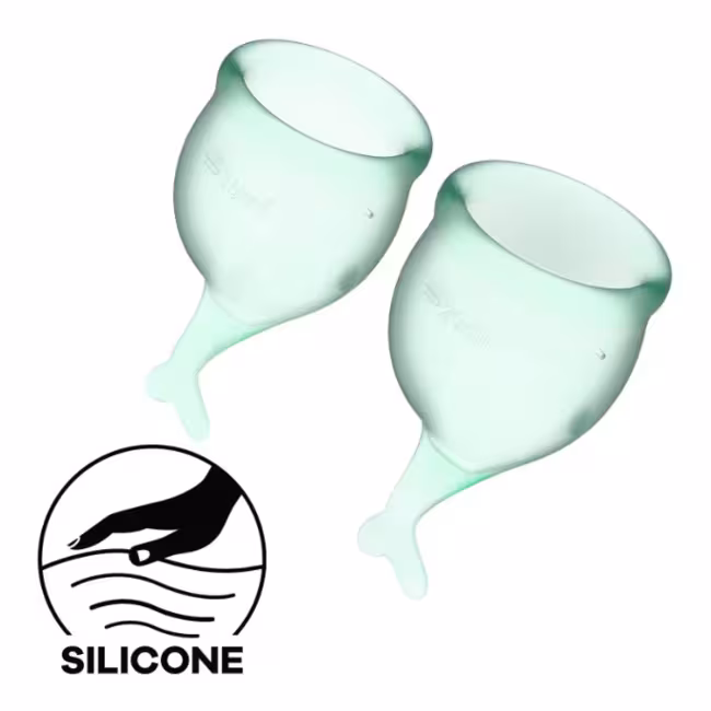 Menštruačné kalíšky SATISFYER FEEL SECURE MENSTRUAL CUP svetlo zelené