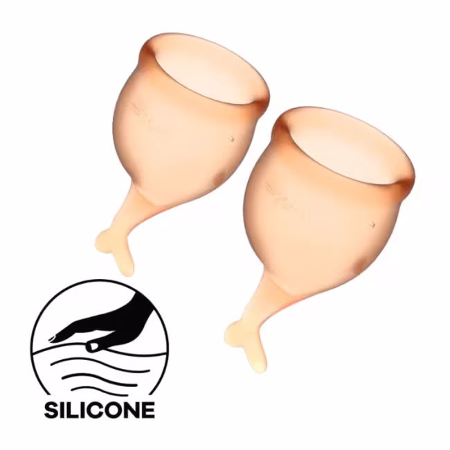Menštruačné kalíšky SATISFYER FEEL SECURE MENSTRUAL CUP oranžové