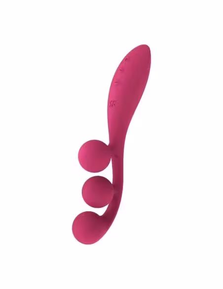 Satisfyer Tri Ball 1 - vibrátor na klitoris aj bod G - dobíjací - červený