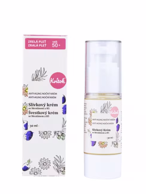 Slivkový krém pre zrelú pleť (50+) – nočný KVITOK 30 ml
