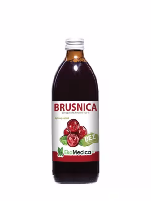 Šťava z brusníc 100% EKOMEDICA 500 ml