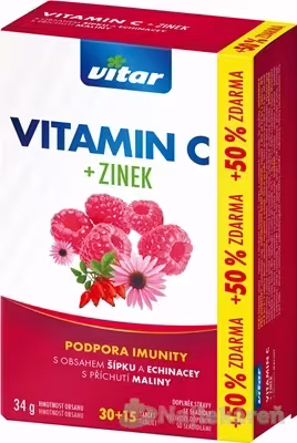 Revital Vitamin C + Zinok + Echinacea + šípek 45 tabliet