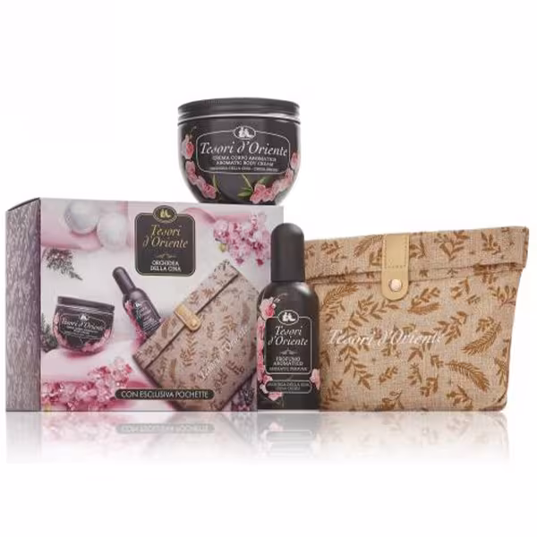 TESORI D-ORIENTE Darčeková kazeta Orchidea della cina Telový krém 300ml, Parfum 100ml