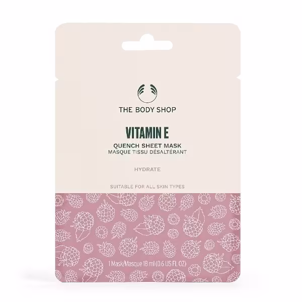 The Body Shop Hydratačná zlupovacia pleťová maska pre všetky typy pleti Vitamín E (Quench Sheet Mask) 18 ml
