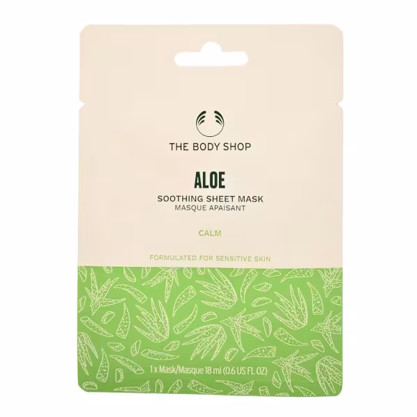 The Body Shop Upokojujúca zlupovacia pleťová maska Aloe (Soothing Sheet Mask) 18 ml