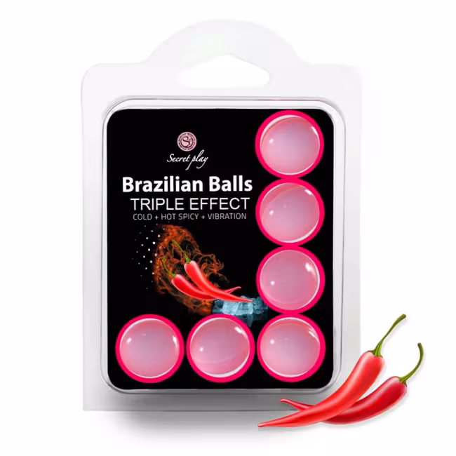 Olej masážny BRAZILIAN TRIPLE EFFECT 6 BALLS SET
