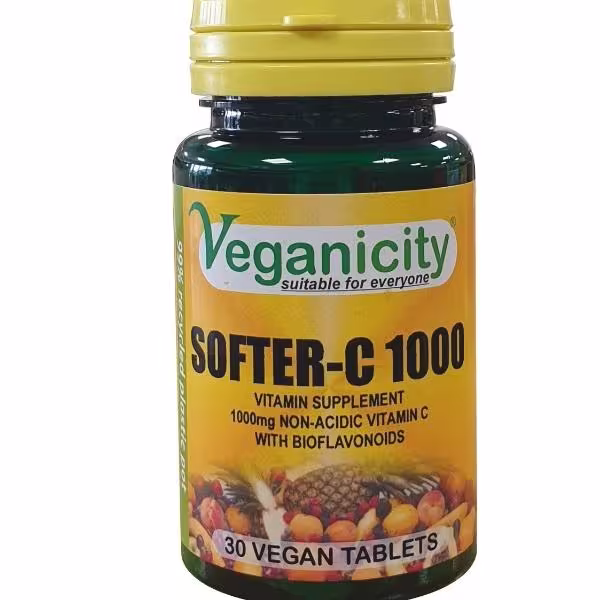 Veganicity Softer Vitamín C nekyslý 1000 mg, 30 tabliet
