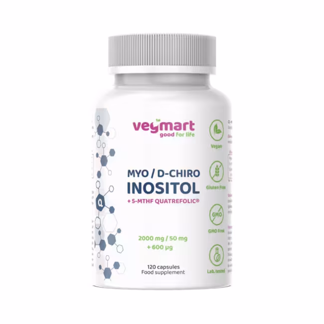 Vegmart Myo / D-chiro inozitol 40:1 + Quatrefolic®, 120 kapsúl