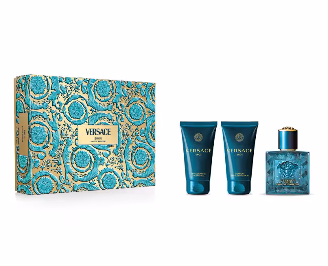 Versace Eros - toaletná voda s rozprašovačom 50 ml + sprchový gél 50 ml + balzam po holení 50 ml