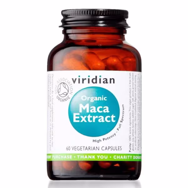 Viridian Maca peruánska BIO extrakt 400mg, 60 kapsúl