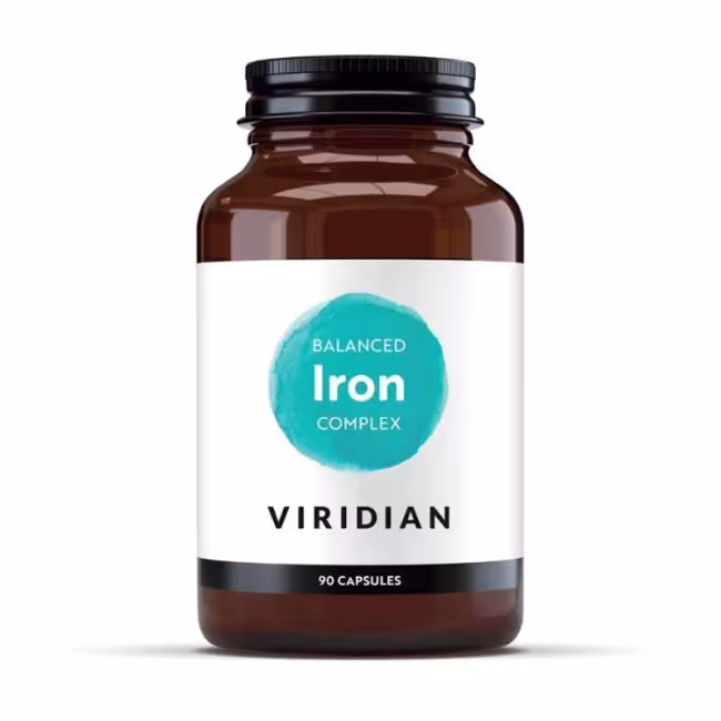 Viridian Železo komplex - železo bisglycinát + vitamín C a B, 90 kapsúl