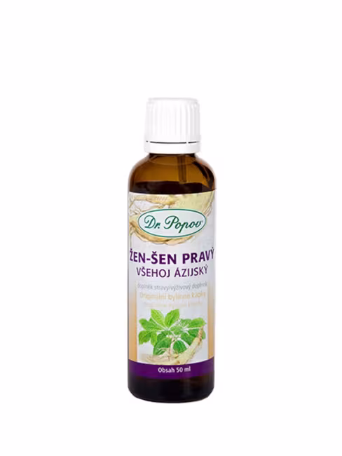 Ženšen pravý - bylinné kvapky DR. POPOV 50 ml