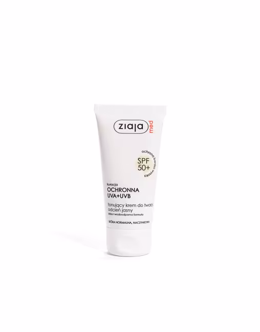 Ziaja Tónovací krém pre normálnu pleť alebo rozšírené žilky SPF 50+ odtieň svetlý (Tinted Cream) 50 ml